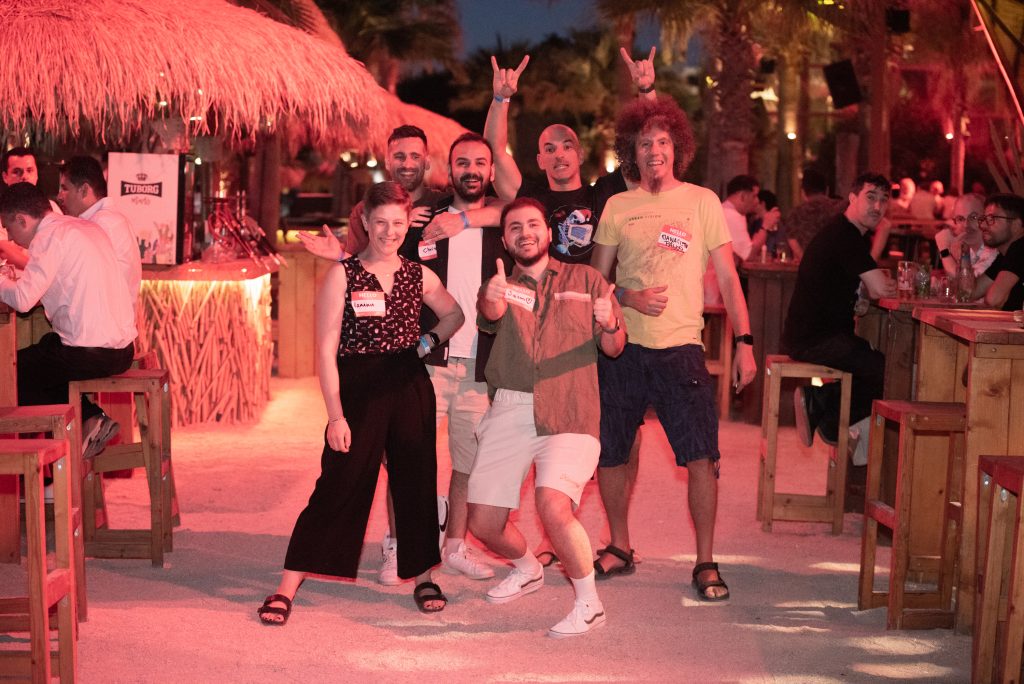 Hanging out with friends at the Boliver Beach Bar