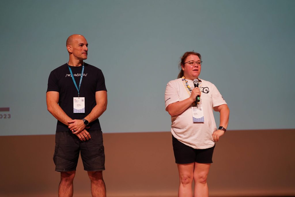 Jonathan Bossenger and Courtney Robertson introducing the training team.